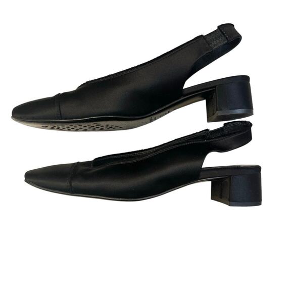 Pedro Garcia Isauri Slingback Black Satin Pumps - Size 40 (US Size 10) - Picture 6 of 6
